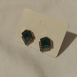 Elegant Green and Gold Earrings